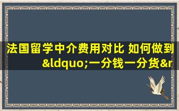 法国留学中介费用对比 如何做到“一分钱一分货”？